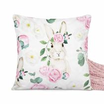 Kit Capas de Almofada Páscoa Coelho Floral 45x45 Decorativa para Sofá Kit Capas de Almofada Páscoa Coelho Floral 45x45 Decorativa para Sofá
