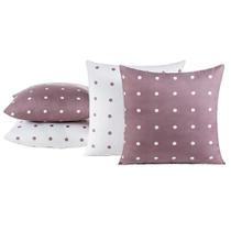 Kit Capas de Almofadas 45cm X 45cm 04 Peças Micropercal 200 Fios Petit Poá