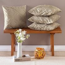 Kit Capas De Almofadas 45cm x 45cm Aveline 04 Peças Caqui