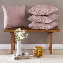Kit Capas De Almofadas 45cm x 45cm Aveline 04 Peças Rosê Kit Capas De Almofadas 45cm x 45cm Aveline 04 Peças Rosê