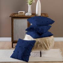 Kit Capas De Almofadas 45cm x 45cm Poppy 04 Peças Marinho