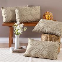 Kit Capas De Almofadas 60cm x 30cm Aveline 04 Peças Caqui Kit Capas De Almofadas 60cm x 30cm Aveline 04 Peças Caqui