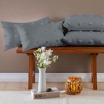 Kit Capas De Almofadas 60cm x 30cm Poppy 04 Peças Cinza