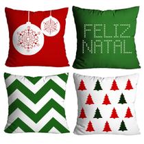 Kit Capas de Almofadas Decorativas Natal Natalinas 04 Peças