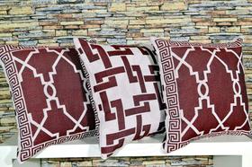 Kit Capas de Almofadas Rústico Dupla Face 3 Peças - Isis