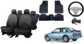 Kit Capas de Banco Personalizado Escort 83-95 + Volante e Tapetes