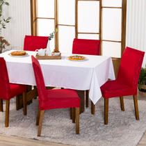 Kit Capas de Cadeira Jantar Lisa Ajustável com Elástico 04 Peças - Protetora Moderna Para Cozinha Malha Gel Helanca Kit Capas de Cadeira Jantar Lisa Ajustável com Elástico 04 Peças - Protetora Moderna Para Cozinha Malha Gel Helanca