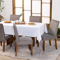 Kit Capas de Cadeira Jantar Lisa Ajustável com Elástico 10 Peças Protetora Moderna Para Cozinha Malha Gel Helanca