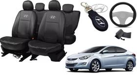 Kit Capas de Couro Hyundai Elantra 2013 + Capa de Volante + Chaveiro Hyundai