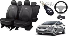 Kit Capas de Couro Hyundai Elantra 2015 + Capa de Volante + Chaveiro Hyundai