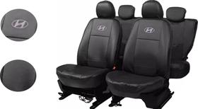 Kit Capas de Couro Hyundai HB20 2023 + Capa de Volante + Chaveiro Hyundai Kit Capas de Couro Hyundai HB20 2023 + Capa de Volante + Chaveiro Hyundai