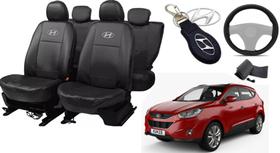 Kit Capas de Couro Hyundai ix35 2012 + Capa de Volante + Chaveiro Hyundai