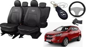 Kit Capas de Couro Hyundai ix35 2014 + Capa de Volante + Chaveiro Hyundai