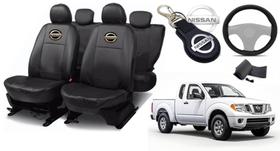 Kit Capas de Couro Nissan Frontier 2007 + Capa de Volante + Chaveiro Nissan