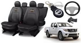 Kit Capas de Couro Nissan Frontier 2014 + Capa de Volante + Chaveiro Nissan