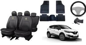 Kit Capas de Couro Renault Captur + Tapetes Exclusivos e Volante