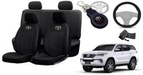 Kit Capas de Couro Toyota SW4 2016 + Capa de Volante + Chaveiro Toyota