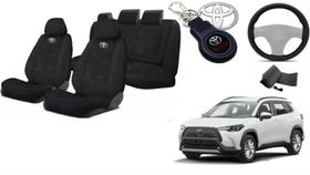 Kit Capas Estofado Personalizado Corolla Cross 19-24 + Volante + Chaveiro