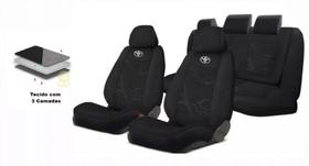 Kit Capas Estofado Personalizado Yaris Sob Medida Tecido 12-18 + Volante + Chaveiro