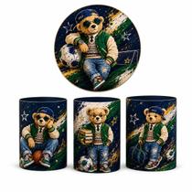 Kit Capas Painel Redondo 1,50m e Capas Trio Cilindros Urso Futebol Brasil Lançamento 2026 Kit Capas Painel Redondo 1,50m e Capas Trio Cilindros Urso Futebol Brasil Lançamento 2026