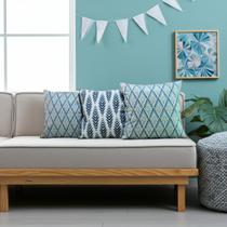 Kit Capas para Almofadas 45x45 Estampadas Conjunto Lews 3 Peças - Nallu decor Kit Capas para Almofadas 45x45 Estampadas Conjunto Lews 3 Peças - Nallu decor