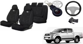 Kit Capas Personalizado Estofado Hilux 03-13 + Volante + Chaveiro