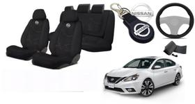Kit Capas Personalizado Premium Sentra 20-24 + Volante + Chaveiro - Ferro Tech