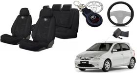 Kit Capas Personalizado Tecido Etios 12-16 + Volante + Chaveiro