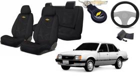 Kit Capas Tecido Assentos Monza 1982 a 1995 + Volante + Chaveiro GM