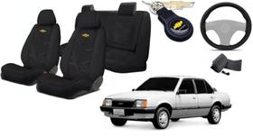 Kit Capas Tecido Elegantes para Bancos Monza 1982 a 1995 + Volante + Chaveiro GM