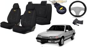 Kit Capas Tecido Elegantes para Bancos Monza 1991 a 1996 + Volante + Chaveiro GM