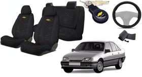 Kit Capas Tecido Elegantes para Bancos Omega 1991 a 1998 + Volante + Chaveiro GM