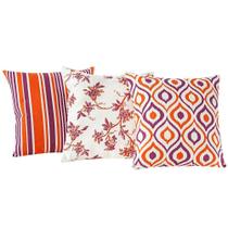 Kit Capas Trio De Almofada Estampadas 03 Peças - Laranja Kit Capas Trio De Almofada Estampadas 03 Peças - Laranja