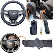 Kit Capas Volante Borracha + Câmbio + Freio Mão Spin Onix Lt 2013 2014 2015 2016 2017 2018 2019 2020