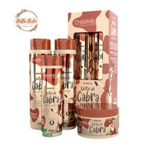 Kit capilar 4 itens leite de cabra c/ vitamina a para hidratação suave, brilho e maciez