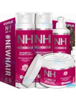 Kit capilar 4 itens termico ativo fortalecer brilho reconstrução nh força sem frizz