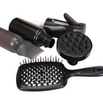 Kit Capilar 4 peças - Cuidados com o Cabelo 4 Peças Escova, Massageador, Borrifador e Aplicador Óleo e Tintura Preto Kit Capilar 4 peças - Cuidados com o Cabelo 4 Peças Escova, Massageador, Borrifador e Aplicador Óleo e Tintura Preto