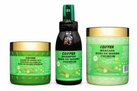 Kit Capilar Baba de Quiabo Coiffer 500g Hidratação Desmaia Fios