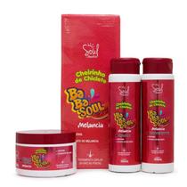 Kit Capilar BabaSoul Cheirinho de Chiclete Uva, Melancia, Tutti-Frutti ou Menta com Shampoo, Condicionador e Mascara - SOUL COSMETICOS