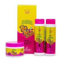 Kit Capilar BabaSoul Cheirinho de Chiclete Uva, Melancia, Tutti-Frutti ou Menta com Shampoo, Condicionador e Mascara