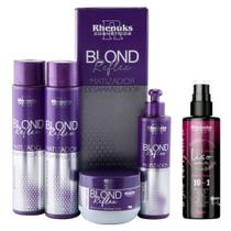 Kit Capilar Blond Reflex Matizador Desamarelador Loiros + Spray Protetor Termico Meu Liso Rhenuks