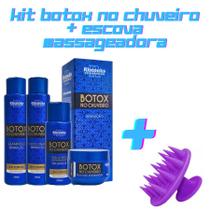 Kit capilar botox no chuveiro + escova massageadora