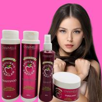 Kit Capilar Charmelle Equilíbrio Vinagre de Maçã com 4 Itens Hidrata e Dá Brilho aos Fios