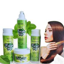 Kit Capilar Chiclete Menta Anti Frizz Brilho Maciez 4 Itens
