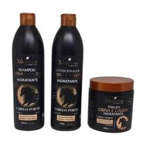 Kit Capilar Crina E Cauda Cabelo Forte 500ml Maycrene Shampoo + Condicionador + Mascara Capilar