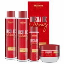Kit Capilar Ducha de Verniz Brilho Intenso Rhenuks 4itens