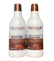 Kit Capilar Força E Resistencia Crina E Cauda Shampoo E Condicionador 500ml OmegaHair