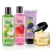 Kit Capilar Fruity Mania Shampoo Maçã Verde Condicionador Morango Máscara E Creme Finalizador Uva Kit Capilar Fruity Mania Shampoo Maçã Verde Condicionador Morango Máscara E Creme Finalizador Uva