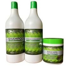 Kit Capilar Graviola Shampoo Condicionador Máscara 1L OmegaHair