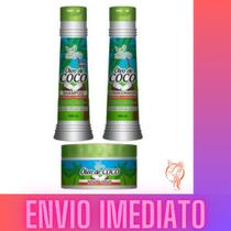 Kit Capilar Home Care Óleo de Coco Hidratação Nutrição Shampoo + Condicionador + Máscara Hidratante - San Jully